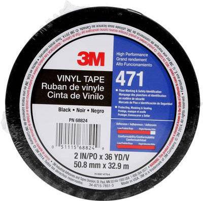 3M 471IW-S50-D PVC-Klebeband Schwarz (L x B) 33 m x 50 mm 1 Rolle(n) (471IW-S50-D)