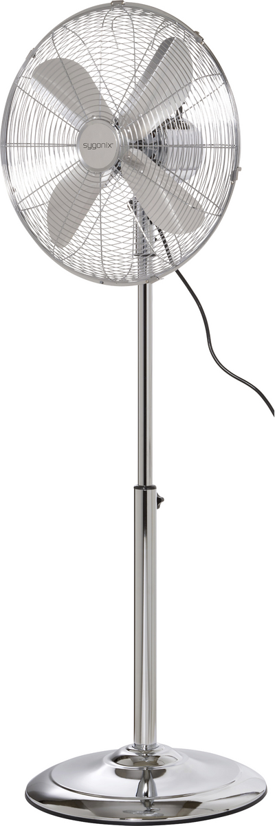 Sygonix Standventilator 50 W (Ø x H) 445 mm x 1300 mm Chrom Schwenkbar, Höhenverstellbar (SY-6904464)