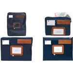 ALBA Banktasche "POCSOU R" mit Dehnfalte, aus Nylon, rot Reißverschluss, Absender-Fenster, Maße: (B)420 x (T)50 x - 1 Stück (POSCOU R)