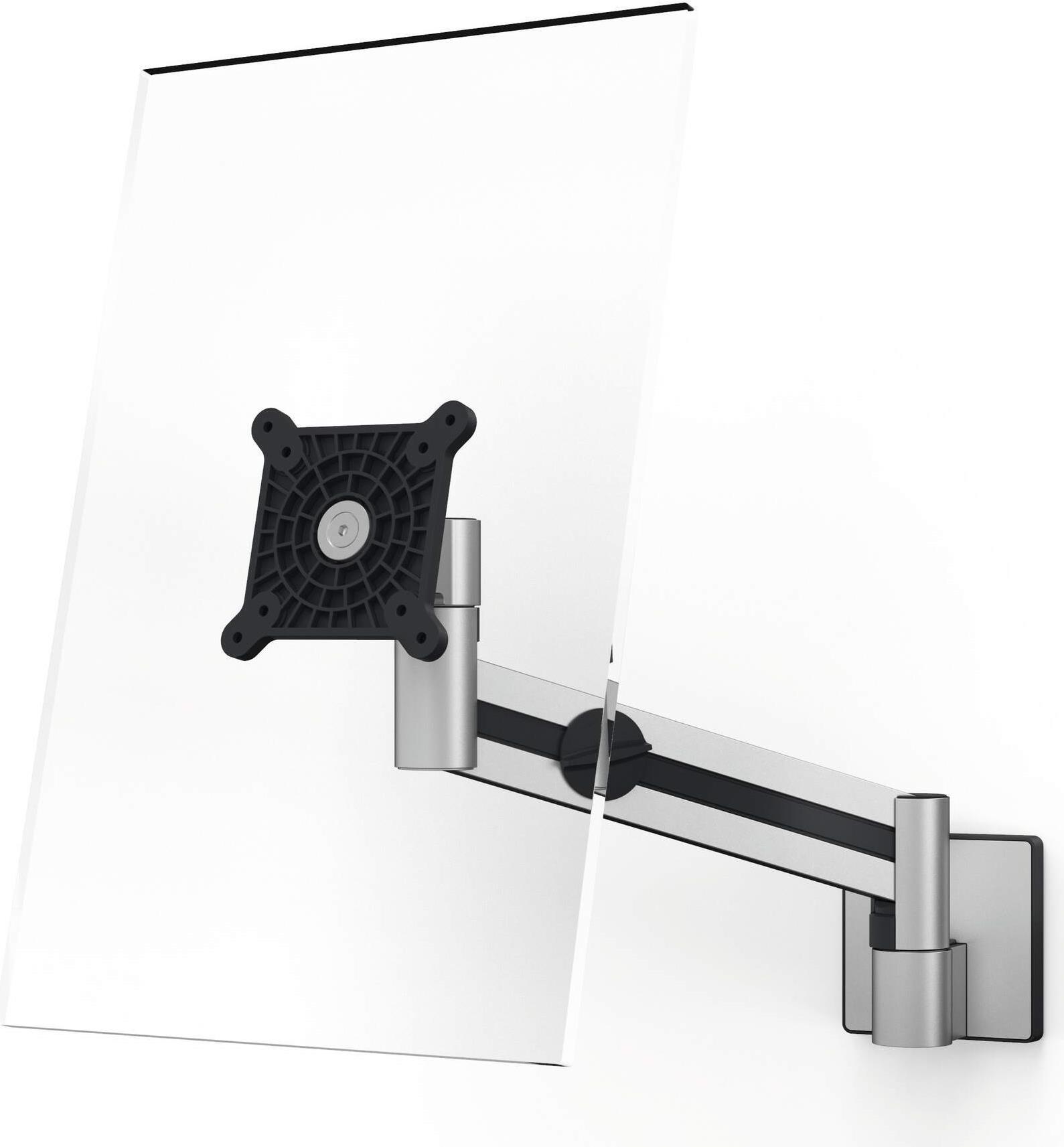 DURABLE Monitor Halterung PRO mit Arm für 1 Monitor 21"-38", 8 kg, VESA 75x75-100x100, Silber