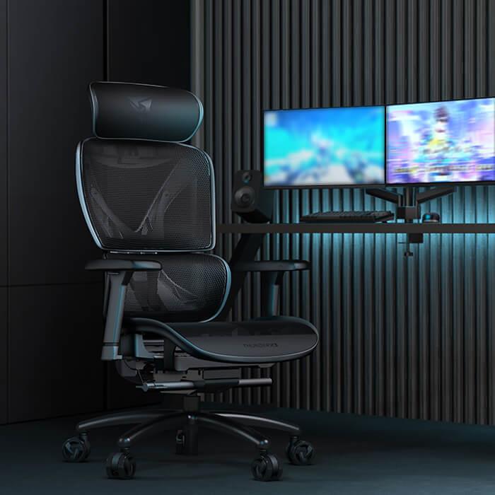 ThunderX3 XTC Gaming-Stuhl mit Netz-Rückenlehne Mesh Black