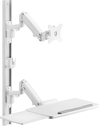 SpeaKa Professional SP-MM-960 Monitor-Wandhalterung mit Tastaturablage 17-43" weiß höhenverstellbar