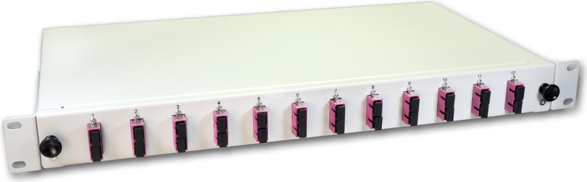 Lightwin LWL Spleissbox, 24 Fasern, 12x DSC Multimode, 50/125µm OM4 Pigtail Spleißboxen (SPBOX 24G50 OM4 DSC)