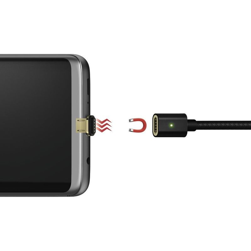Hama Magnetic 1m USB A Micro-USB B Männlich Männlich Schwarz USB
