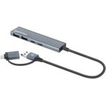 Manhattan 4-Port USB A/C Hub 2x USB-A USB-C Ports (181075)