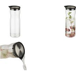 APS Glaskaraffe mit Deckel, 1,2 Liter, Glas/Edelstahl Behälter aus Glas, Deckel aus Edelstahl matt poliert, - 1 Stück (10722)