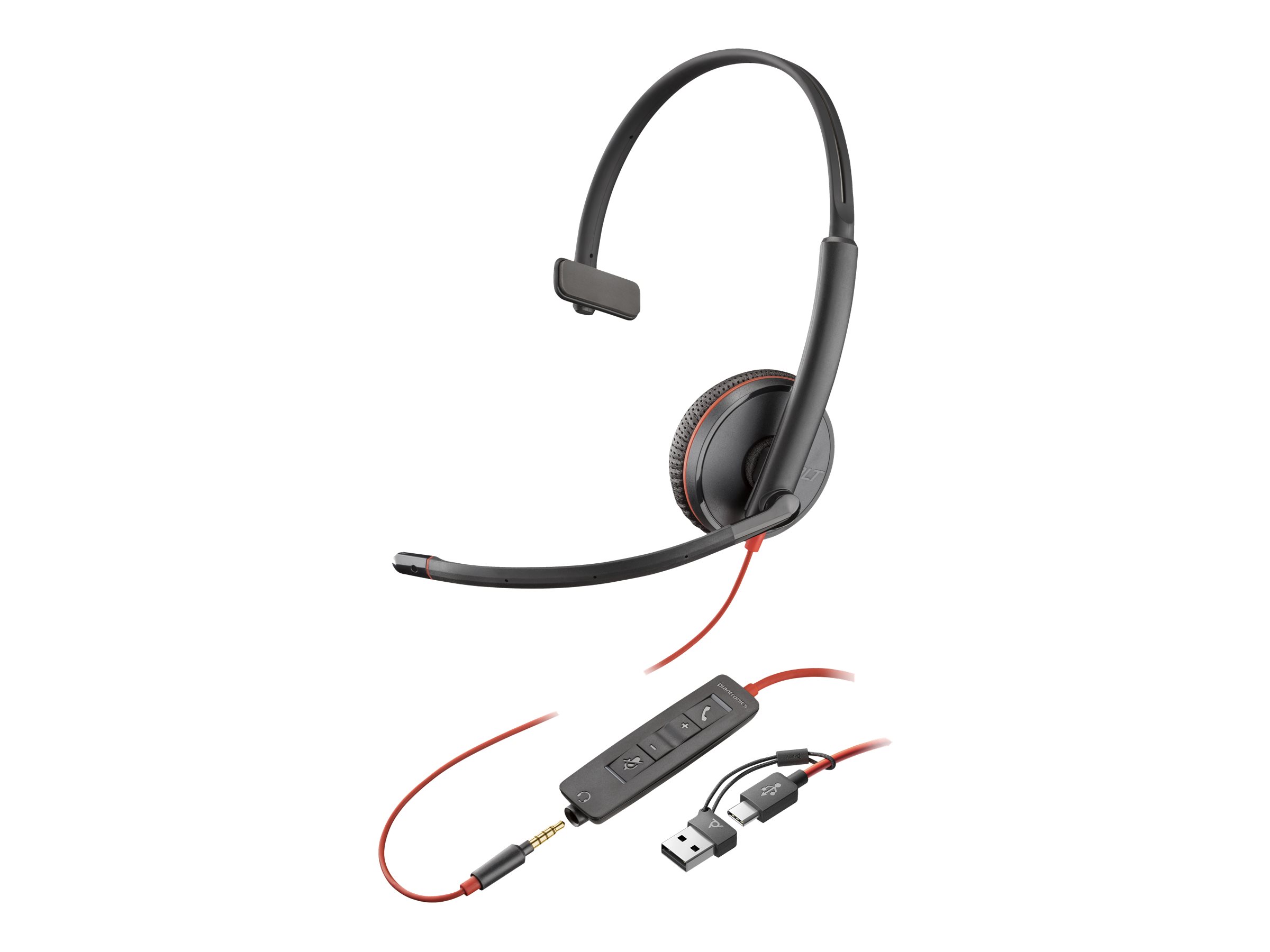 HP Poly Blackwire 3215 On-Ear Headset Kabelgebunden USB-C 3,5 mm Schwarz