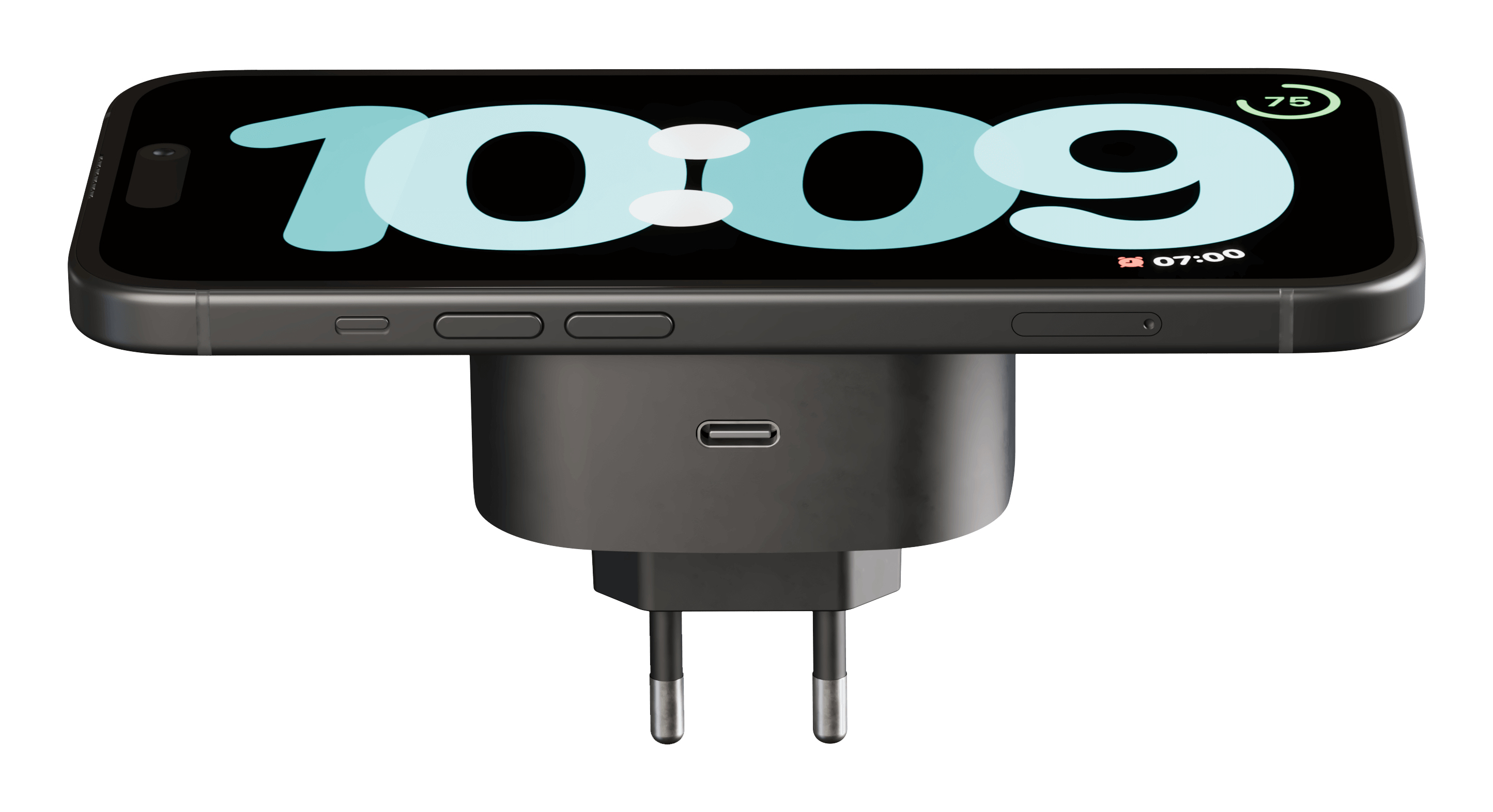 Zens Essential Series Magnetischer Kabelloser Ladeadapter für die Steckdose 18W USB-C Qi2 Schwarz