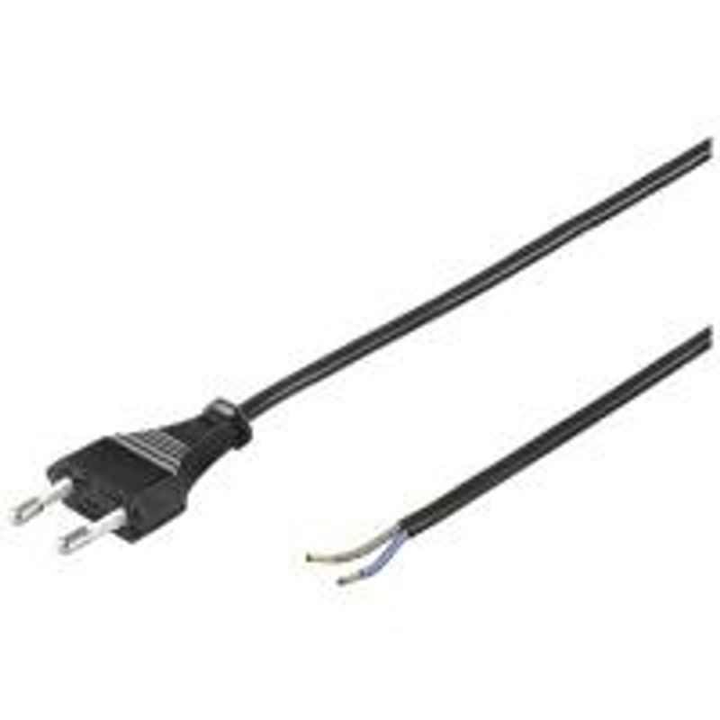 Wentronic Goobay Euro Kabel zum Konfektionieren, 1,5 m, Schwarz 