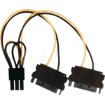 N CCGP74205VA015 Internes Netzkabel 2x 15-pol SATA-Stecker> PCIe-Buchse 0.15 (CCGP74205VA015)