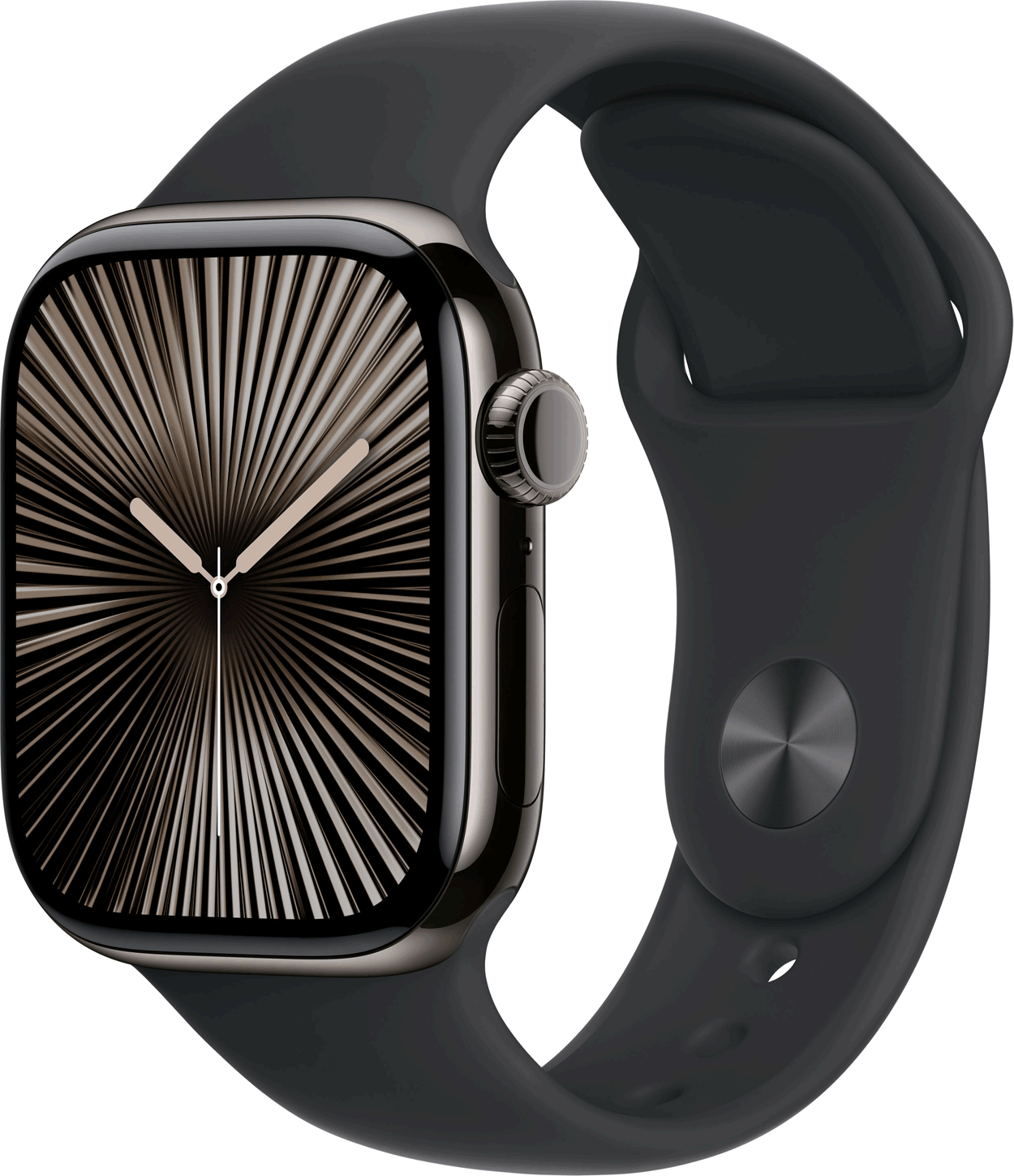 Apple Watch Series 10 GPS + Cellular 42mm Slate Titanium Case mit Black Sport Band - S/M (MWXG3QF/A) (B-Ware) (geöffnet)