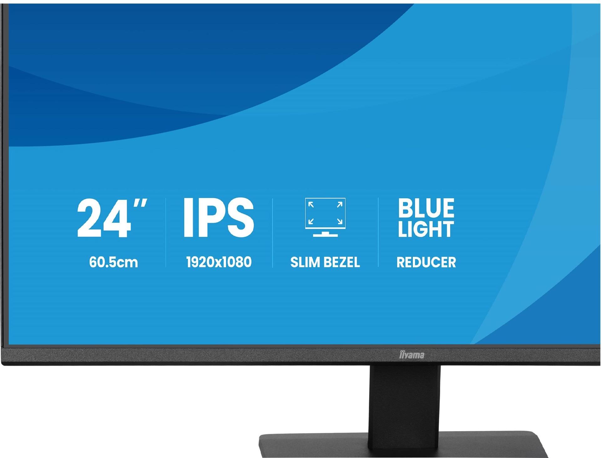Iiyama ProLite X2491H-B1 23,8" IPS-Monitor Full HD 120 Hz HDMI DisplayPort Schwarz