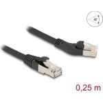 Delock RJ45 Netzwerkkabel Cat.6A S/FTP Stecker 45° nach links gewinkelt zu gerade 0 (80582)