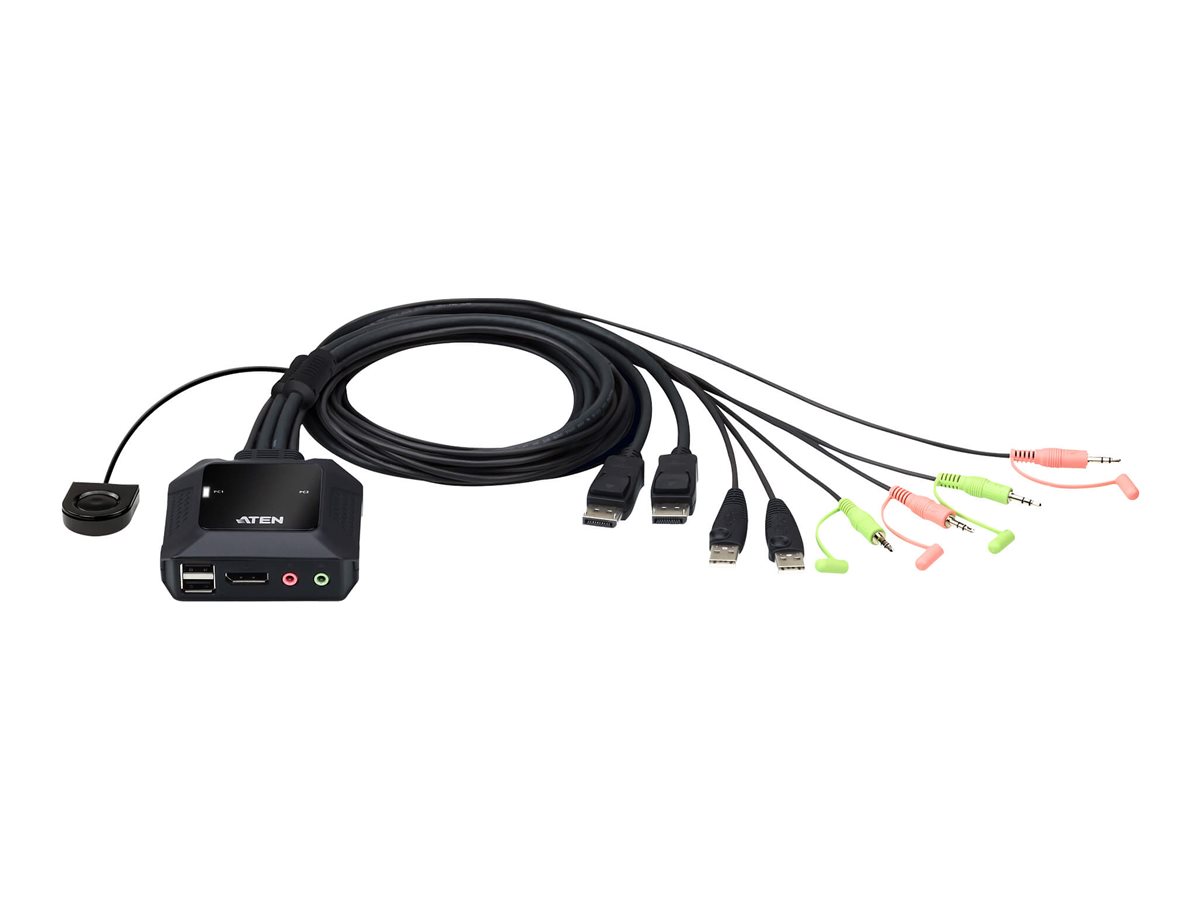 ATEN CS22DP 2-Port USB DisplayPort Kabel-KVM-Switch Schwarz