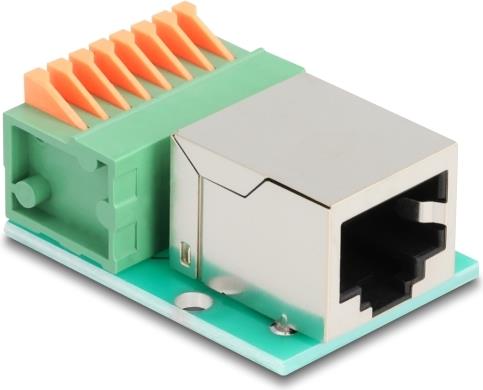 Delock RJ45 Buchse zu Terminalblock mit Drucktaster Cat.5e (90652)