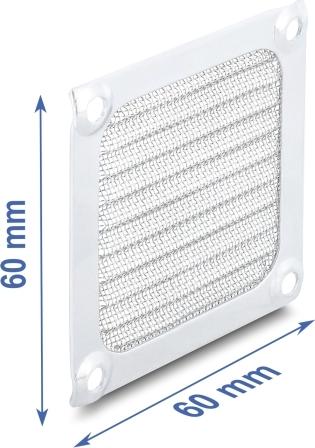Delock Lüftergitter 60 x 60 mm Aluminium – Lüfter Staubfilter mit Edelstahl-Filtergewebe (67455)