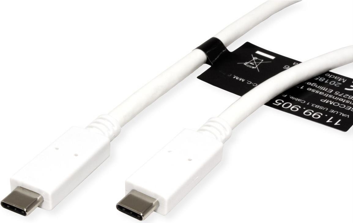 Value 11.99.9052 USB Kabel 0,5 m USB 3.2 Gen 2 (3.1 Gen 2) USB C Weiß (11.99.9052)