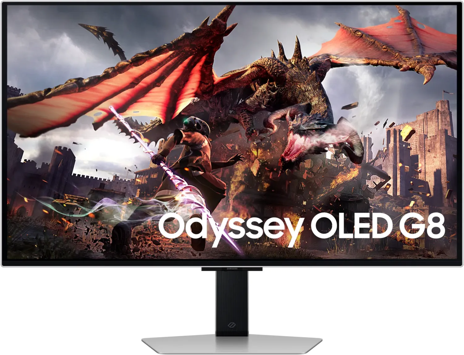 SAMSUNG Odyssey QD-OLED G80SD S32DG800SU, Gaming-Monitor 80 cm (32 Zoll), silber, UltraHD/4K, HDR, Fernbedienung, 240Hz Panel (LS32DG802SUXDU)