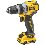 DeWALT DCD703L2T-QW. Produktdesign: Handbohrmaschine, Spannzange Typ: Ohne Schlüssel. Spannbereich (max.): 1 cm, Leerlaufdrehzahl (max.): 1500 RPM, Bohrdurchmesser in Holz (max.): 2 cm. Energiequelle: Akku, Eingangsleistung: 250 W, Akku-/Batterietechnologie: Lithium-Ion (Li-Ion). Gewicht: 900 g, Tiefe: 107 mm (DCD703L2T-QW)