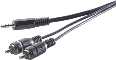 SpeaKa Professional Cinch / Klinke Audio Anschlusskabel [2x Cinch-Stecker - 1x Klinkenstecker 3.5 mm] 5 m Schwarz (SP-7869916)