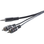 SpeaKa Professional Cinch / Klinke Audio Anschlusskabel [2x Cinch-Stecker - 1x Klinkenstecker 3.5 mm] 5 m Schwarz (SP-7869916)