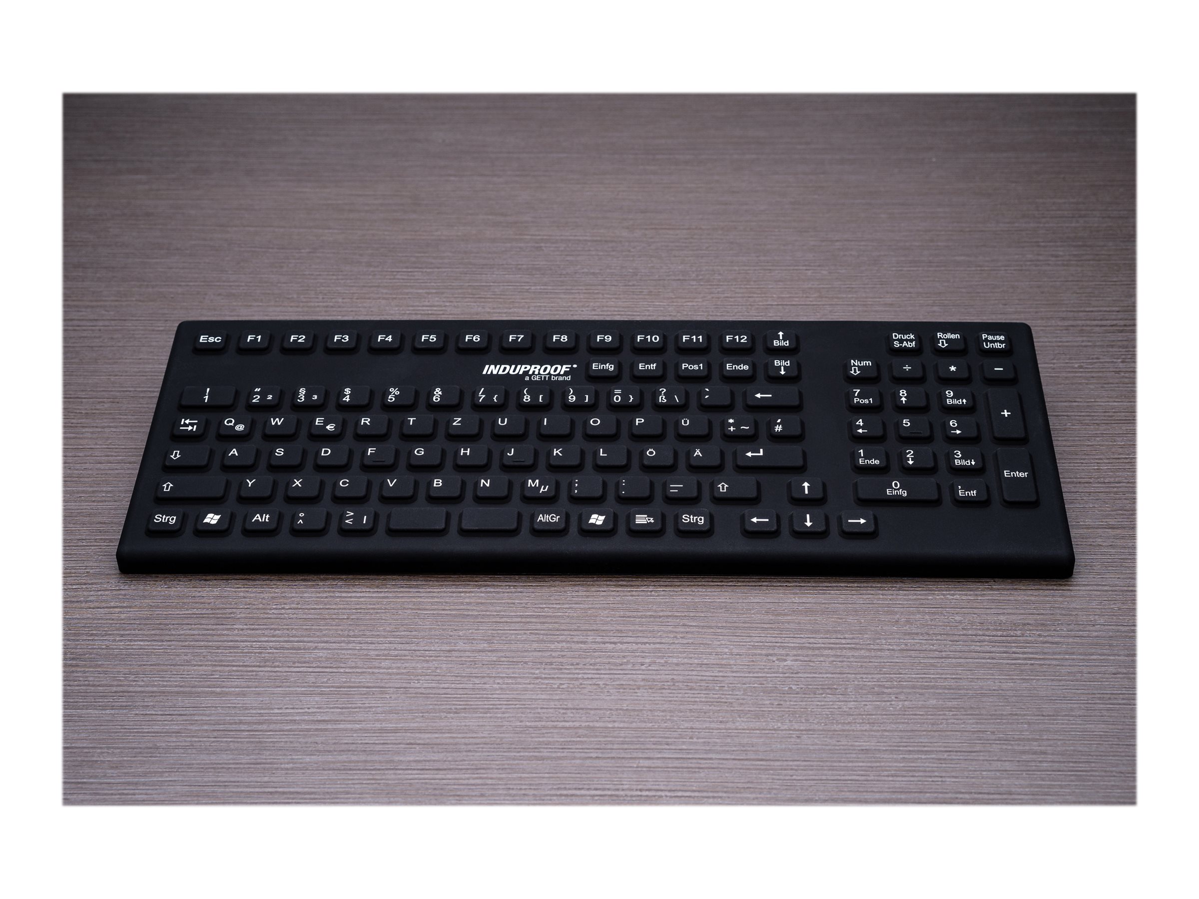 GETT InduKey InduProof Smart Classic kabelgebundene USB-Tastatur 106 Tasten Deutsch IP68 Schwarz