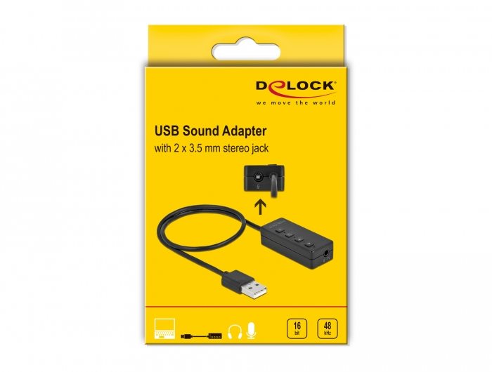 Delock USB Soundkarte mit 2 x 3,5 mm Klinkenbuchse Schwarz