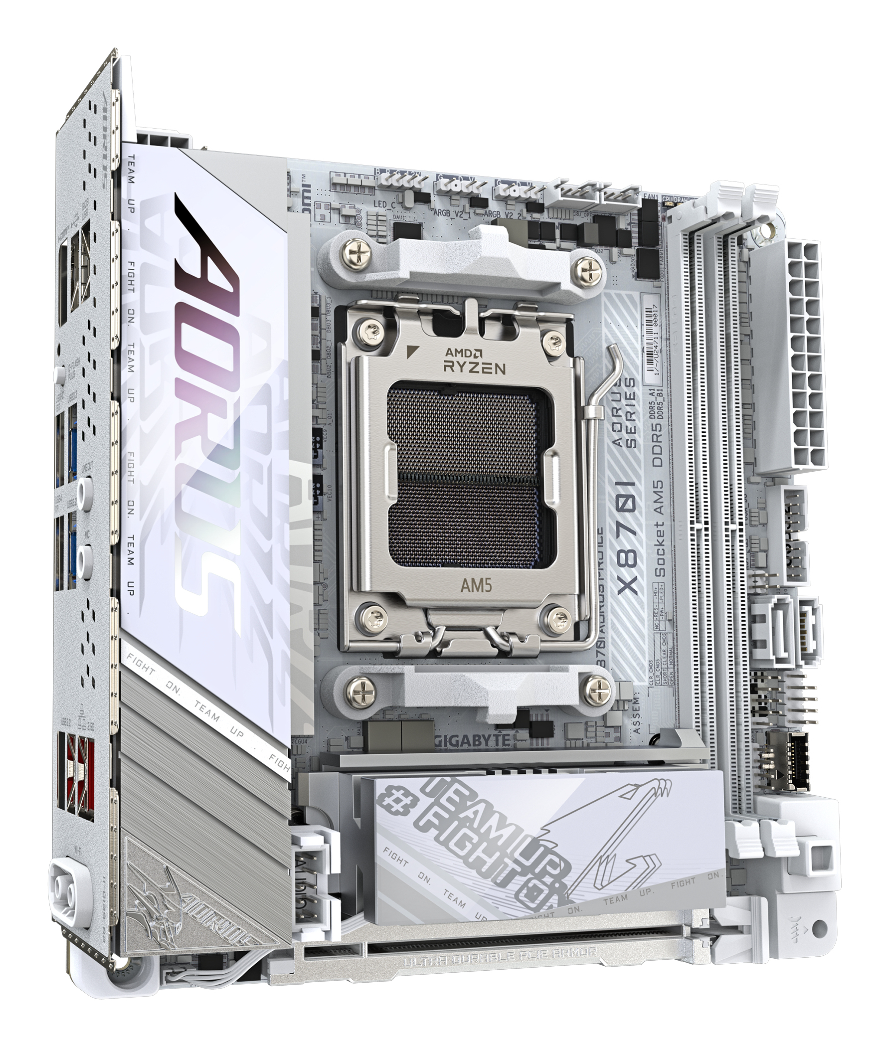 Gigabyte AORUS X870I AORUS PRO ICE Mainboard Mini-ITX Sockel AM5 AMD X870 Weiß