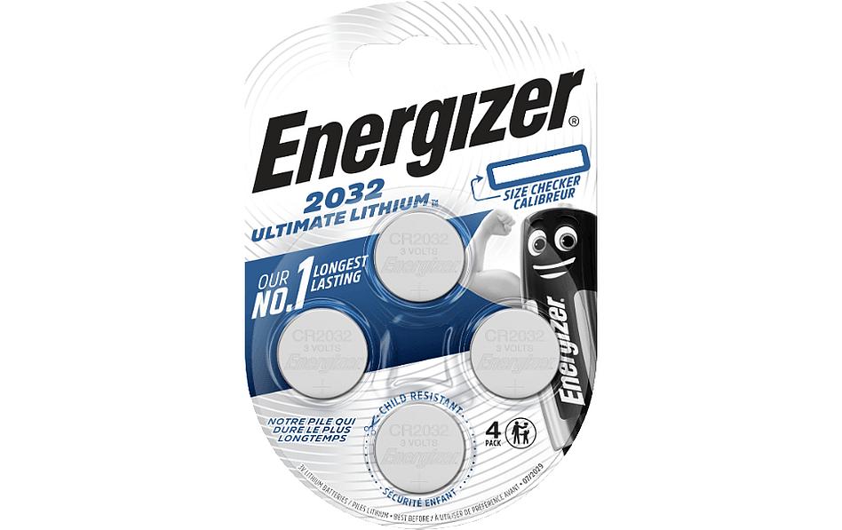 Energizer Knopfzelle CR 2032 Ultimate Lithium 3 V 4 Stück