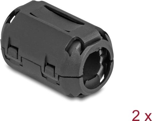 Delock Ferritkern / Ferritring für Rundkabel 13 mm 2 Stück schwarz (80948)