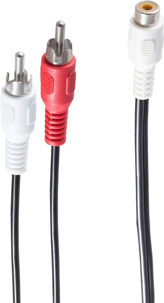 shiverpeaks BASIC-S Audiokabel, Cinchkupplung - 2 x Cinchstecker, 0,2 m, mono, im Polybeutel mit Euro- (BS40052)