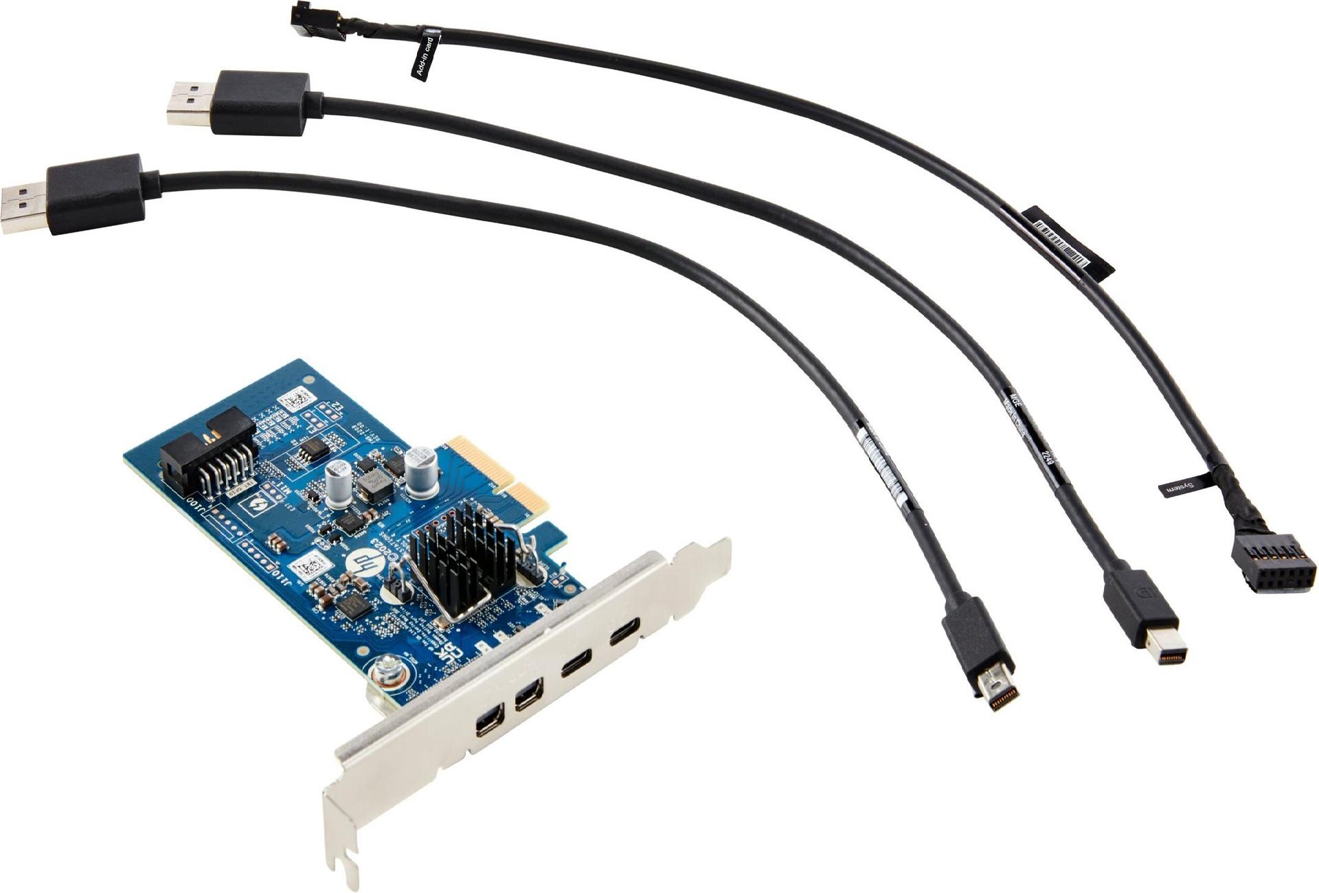 HP Thunderbolt-Adapter PCIe x4 Low-Profile Thunderbolt 4 40 Gbps Grün, Silber