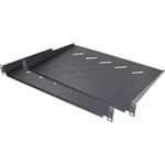 19" Fachboden, Befestigung vorne, Einbautiefe 300 mm, 2er Set, tiefschwarz (RAL9005), Good Connections® (GC-N0089)