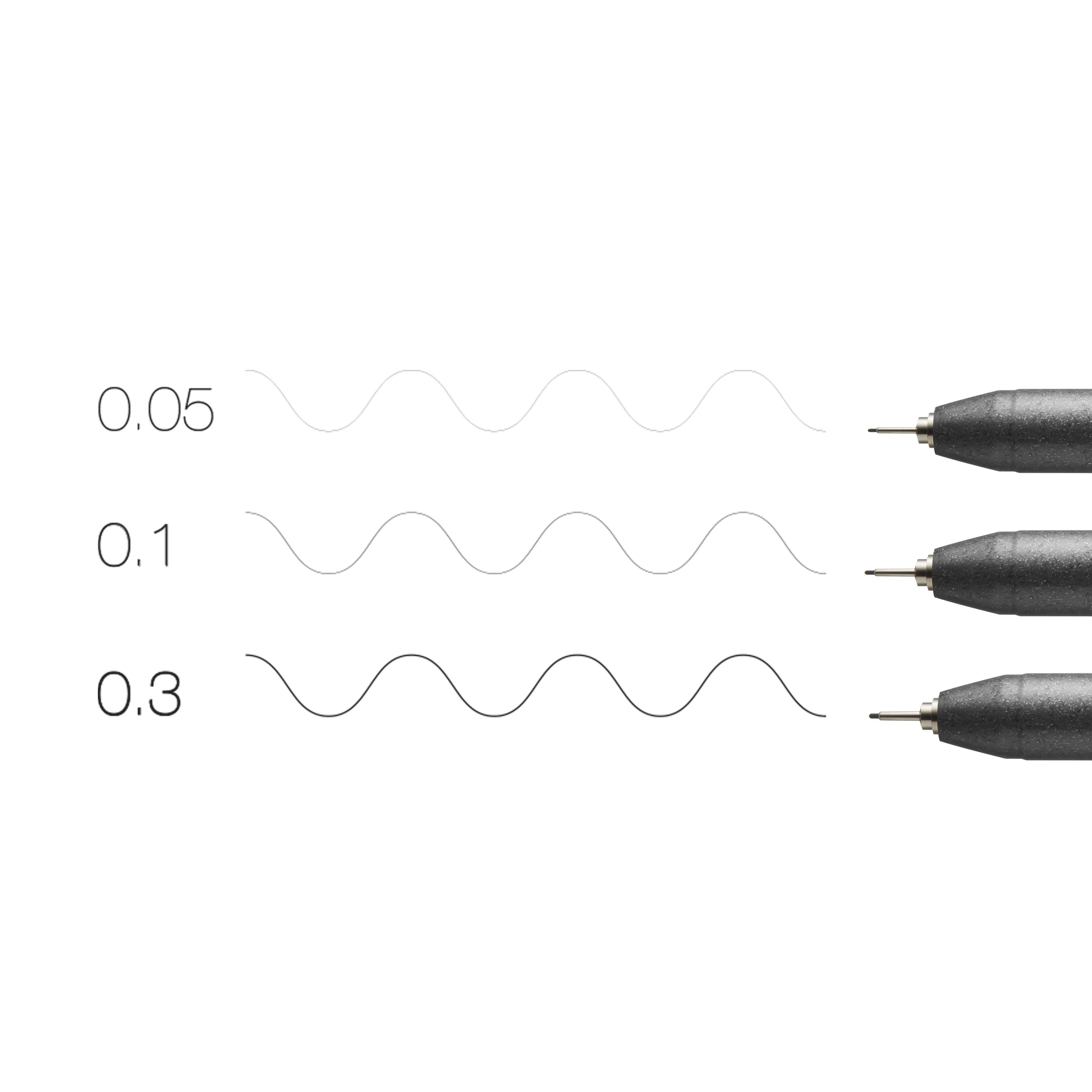 COPIC Multiliner Fineliner Set 0.05 + 0.1 + 0.3 mm 3 St. Schwarz