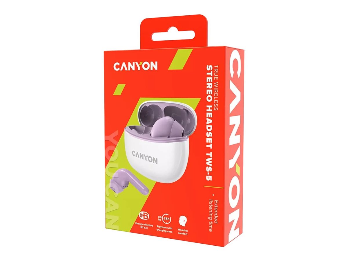 Canyon TWS-5 True Wireless In-Ear Kopfhörer Bluetooth Lila