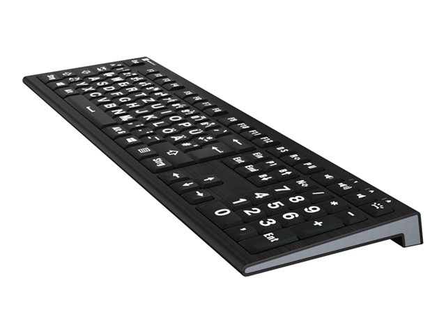 LogicKeyboard Largeprint ASTRA 2 Tastatur QWERTZ Deutsch Weiß auf Schwarz