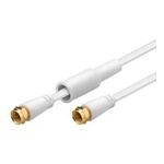 Wentronic Goobay SAT Flachkabel, 100% geschirmt, vergoldet, wettergeschützt, Weiß, 5 m - F-Stecker <=> F-Stecker (67296)