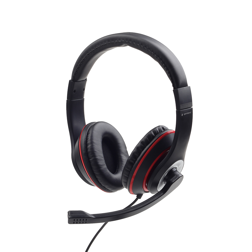 Gembird MHS-03-BKRD Headset 3,5 mm Schwarz - Rot