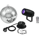 EUROLITE Set Spiegelkugel 20cm mit Motor + LED PST-5 QCL Spot sw (20000563)