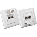 Wirewin KAT6 Unterputzdose, geschirmt, RAL9010, LSA Anschluss Datendosen (DD-TRIO-C6 UP2 WS)