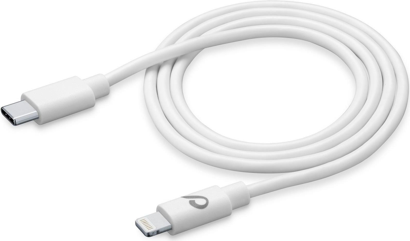 Cellularline USBDATAC2LMFI1MW. Kabellänge: 1,2 m, Anschluss 1: Lightning, Anschluss 2: USB C. Menge pro Packung: 1 Stück(e), Verpackungsbreite: 90 mm, Verpackungstiefe: 24 mm (USBDATAC2LMFI1MW)
