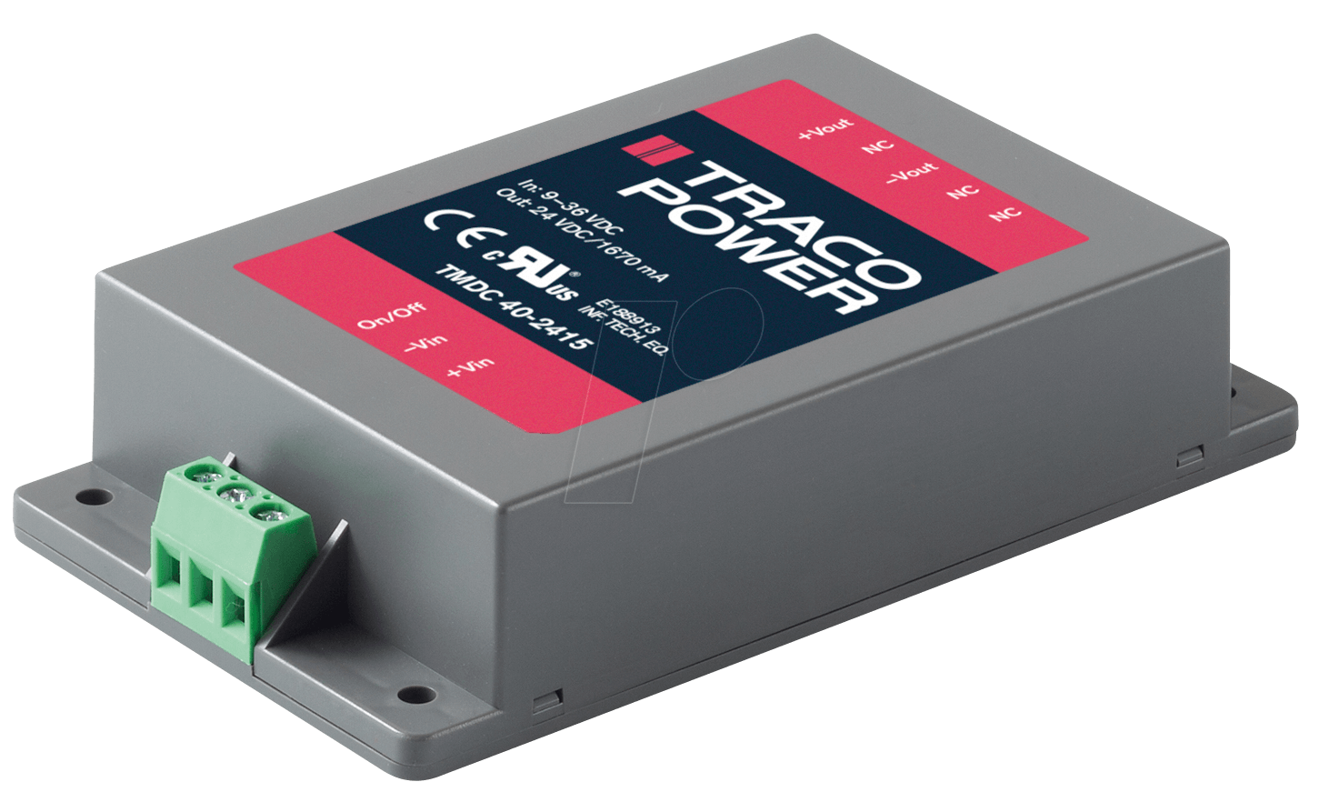 TRACO TMDC 40-2411 - DC/DC-Wandler TMDC 40, 40 W, 5,1 V, 8000 mA, gekapselt (TMDC 40-2411)
