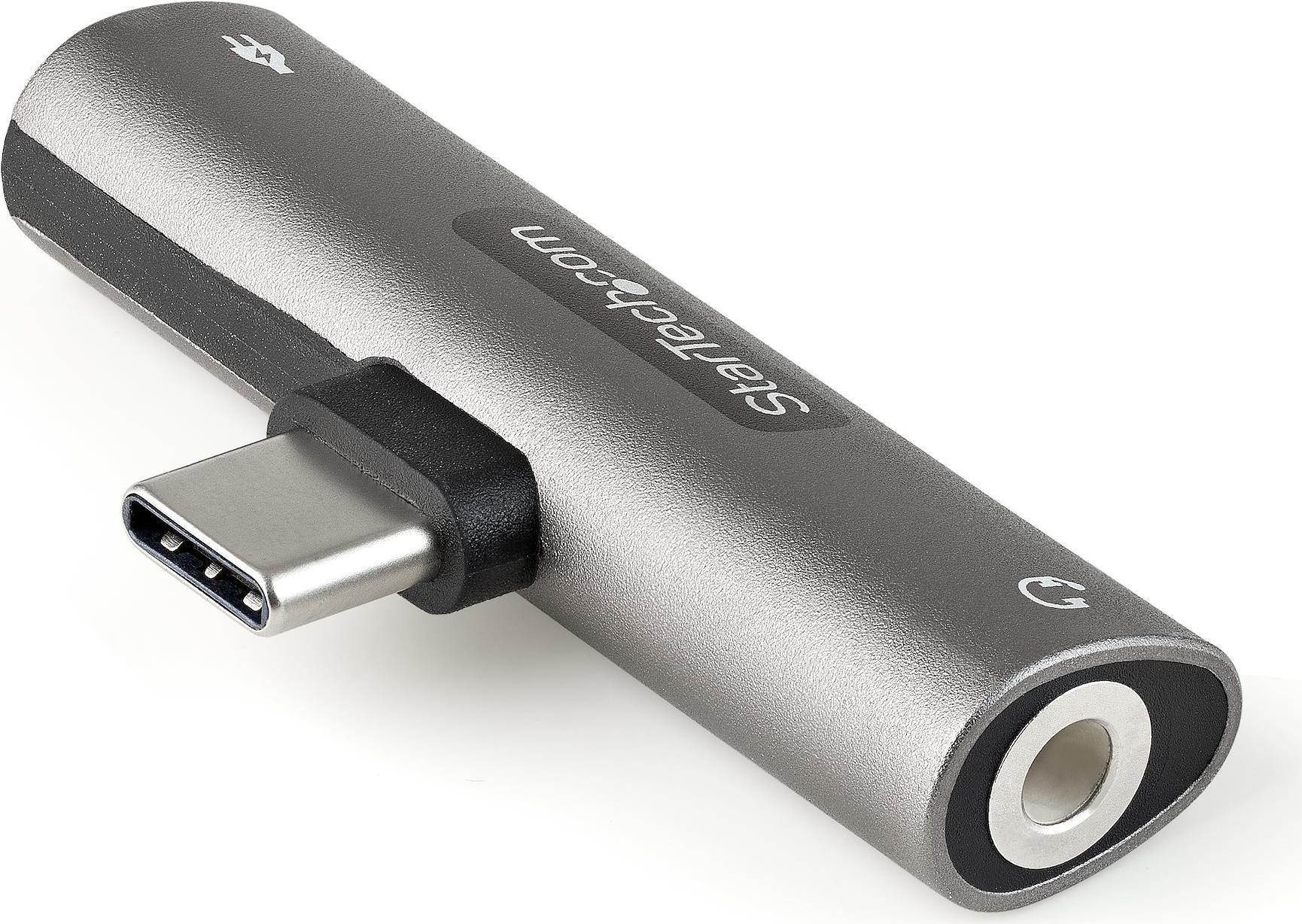 STARTECH.COM USB C Audio und Charge Adapter, USB-C Audio Adapter w/ 3.5mm TRRS Headphone/Headset Jac