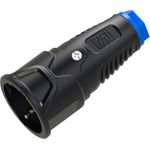 BACHMANN Schutzkontaktkupplung Vollgummi CEE7/3, IP20, schwarz / blau (BM0017345)
