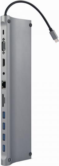 Gembird A-CM-COMBO11-01 Notebook-Dockingstation & Portreplikator Kabelgebunden USB 3.2 Gen 1 (3.1 Gen 1) Type-C Grau (A-CM-COMBO11-01)