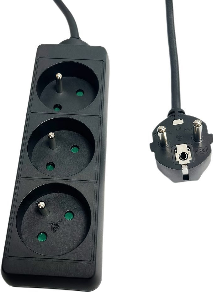 MicroConnect 3-way Power Strip FR Type E Black - Steckdosenleiste (MC-PS030150FRB)