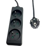 MicroConnect 3-way Power Strip FR Type E Black - Steckdosenleiste (MC-PS030150FRB)