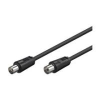 Wentronic Goobay Antennen Anschlusskabel, Schwarz, 7.5 m - IEC/Koax-Stecker <=> IEC/Koax-Buchse (11563)