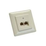 InLine® ISDN Anschlußdose, 2x RJ45 Buchse Unterputz, Schraubanschluss 2x 8-fach (69989C)