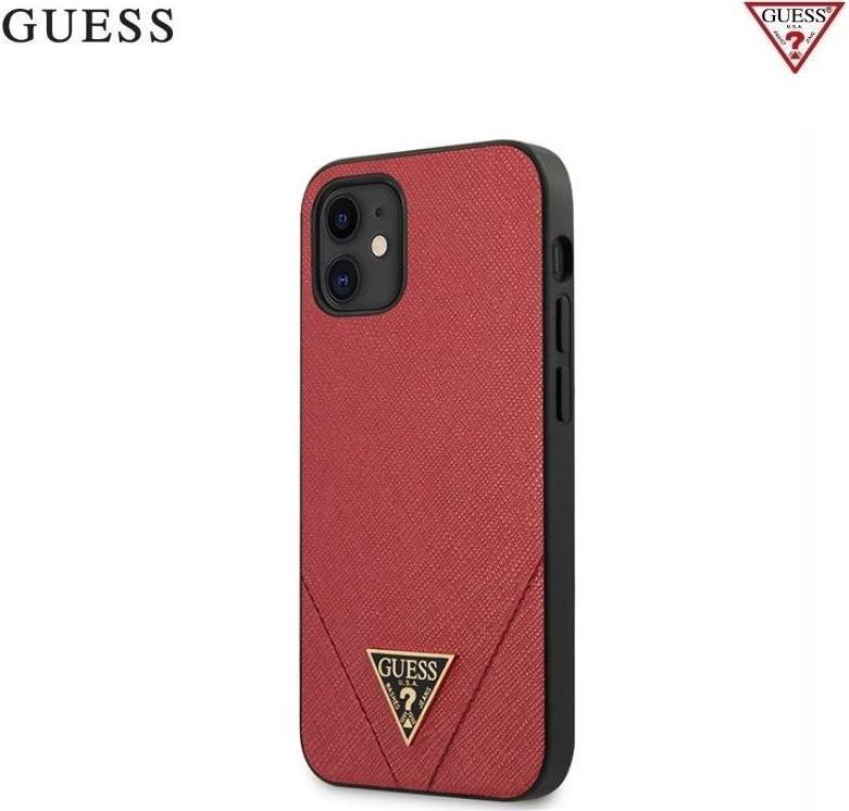 Guess Hard Case Saffiano V Stitch für Apple iPhone 12 mini - red (GUHCP12SVSATMLRE)